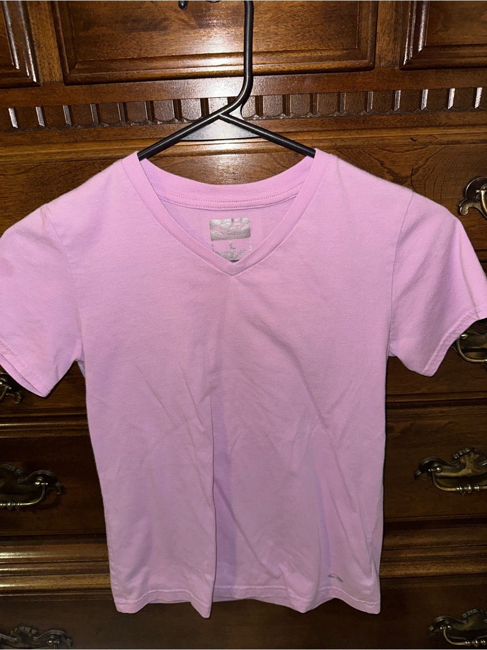 Champion Girls' Light Pink V-Neck Short Sleeve Tee